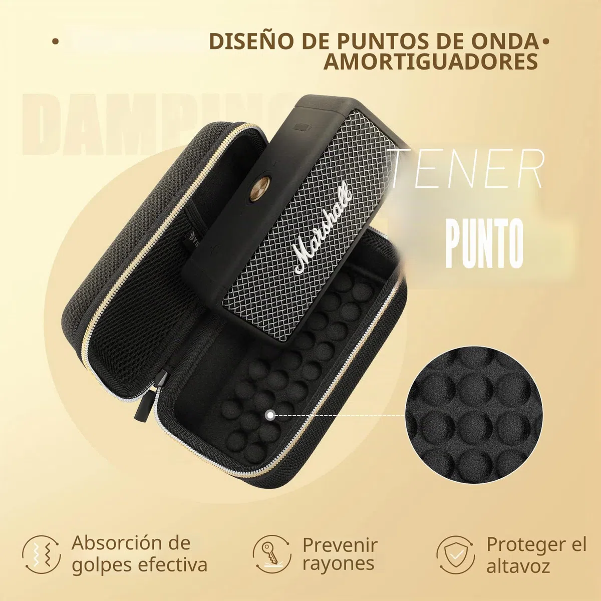 Yinke Marshall Emberton - Funda para altavoz portátil, color negro