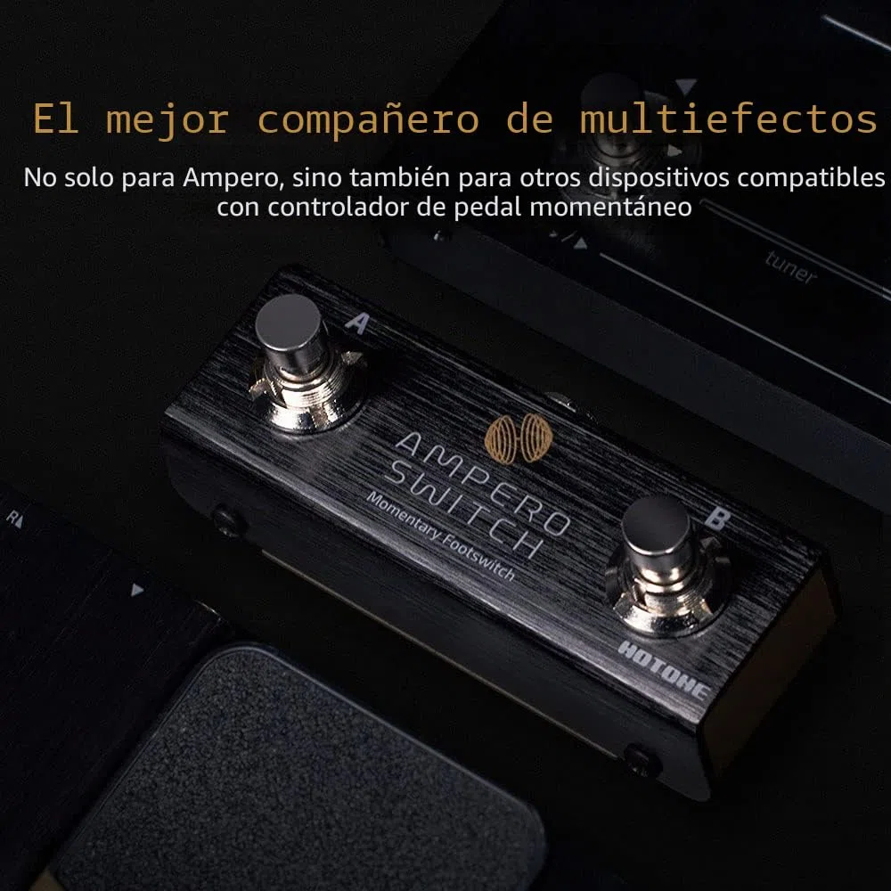 Hotone Pedal de pedal dual momentáneo de 2 vías, controlador de interruptor de pie Ampero Switch 6,35 mm