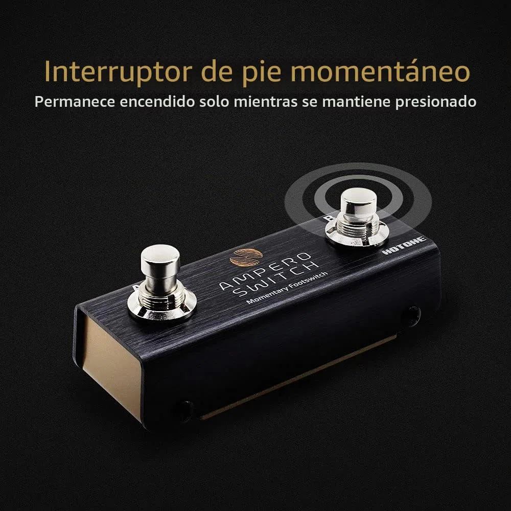 Hotone Pedal de pedal dual momentáneo de 2 vías, controlador de interruptor de pie Ampero Switch 6,35 mm