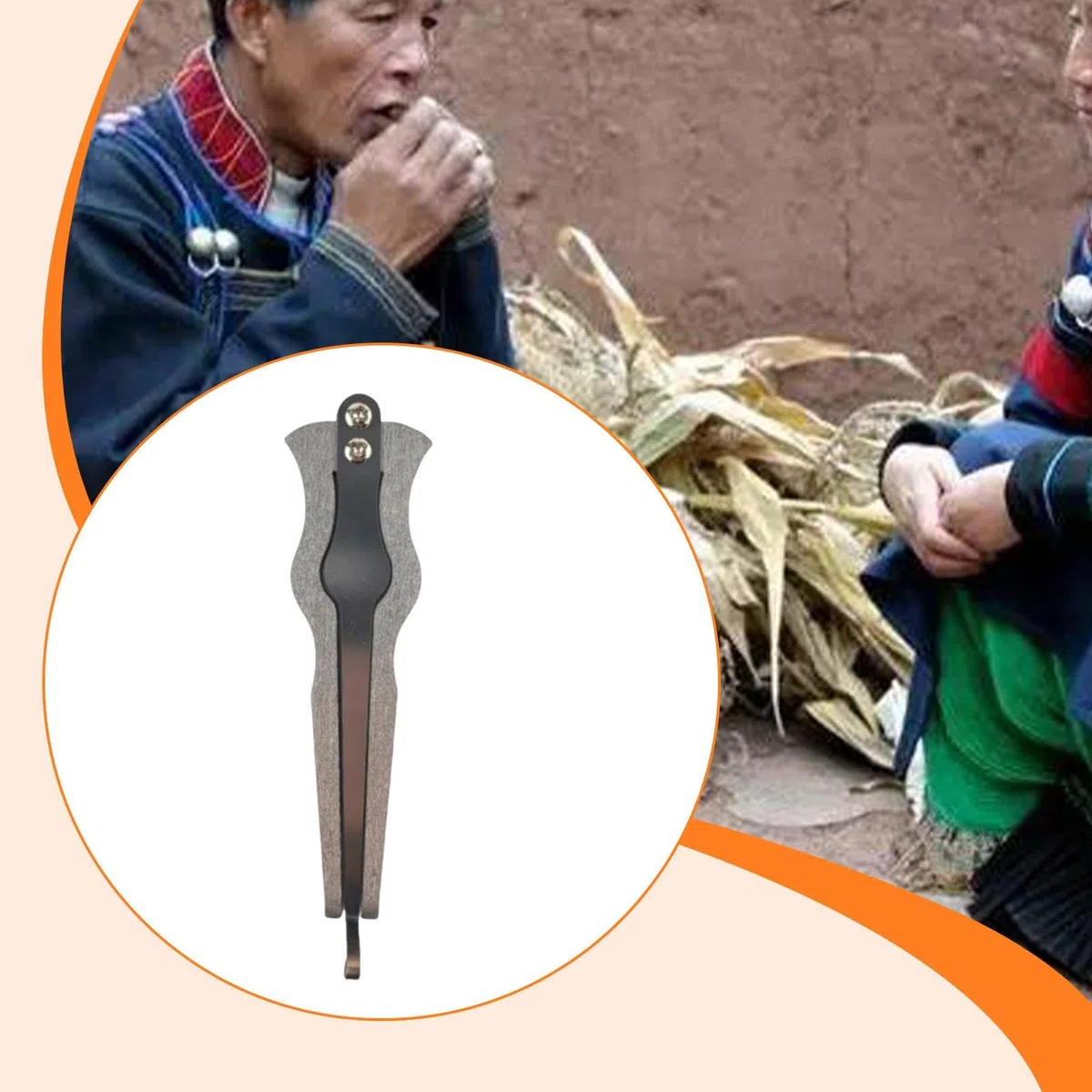 Colcolo Arpa de boca, arpa judía, sonido hermoso, regalo creativo, profesional, fácil de tocar, instrumento musical de música folclórica para adultos y niños, Curva Plateada