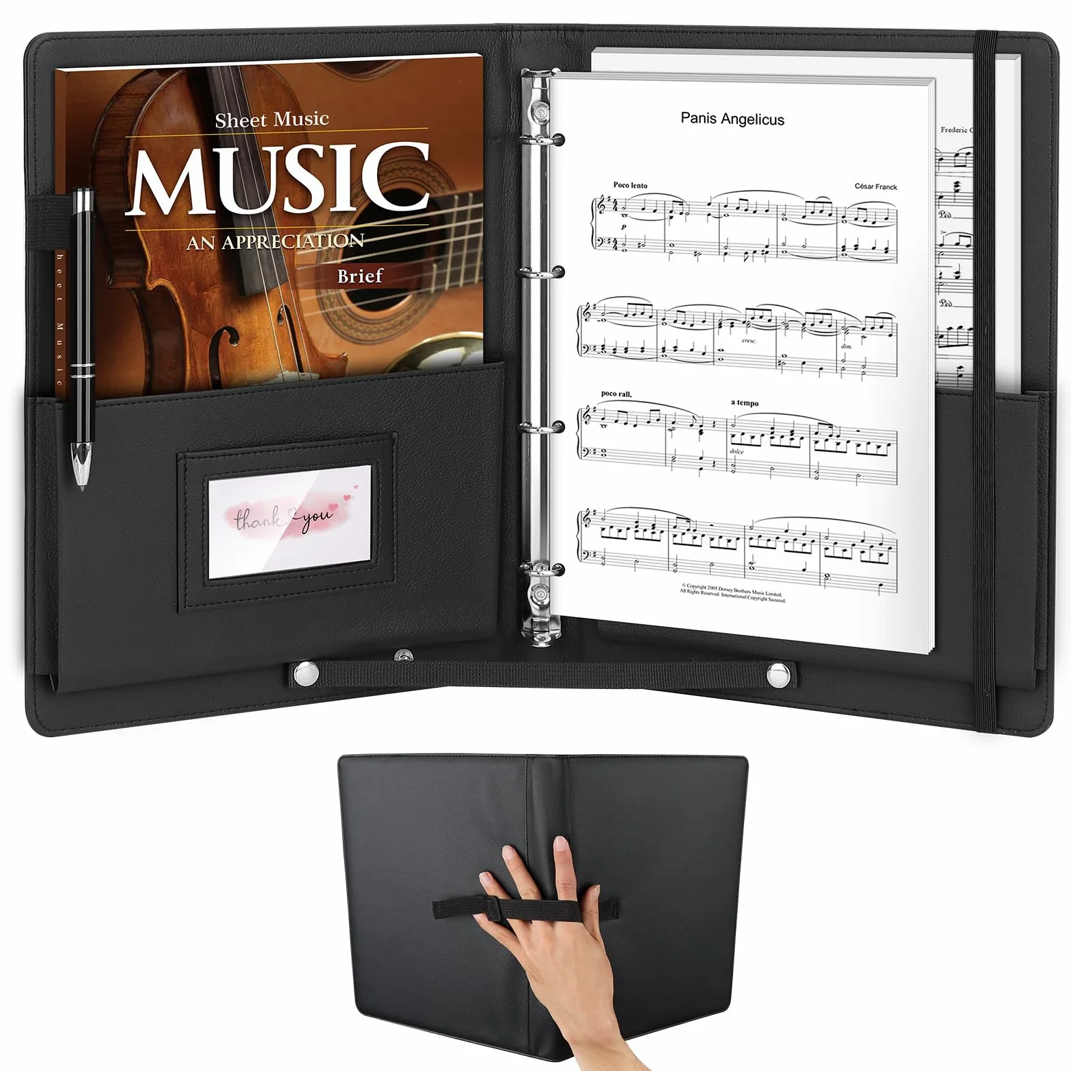 AOBOPLE Carpeta para Partituras A4 de 220 Páginas para Partituras de Música,Carpeta Musica A4 de 4 Anillos para Partituras de Instrumentistas y Músicos