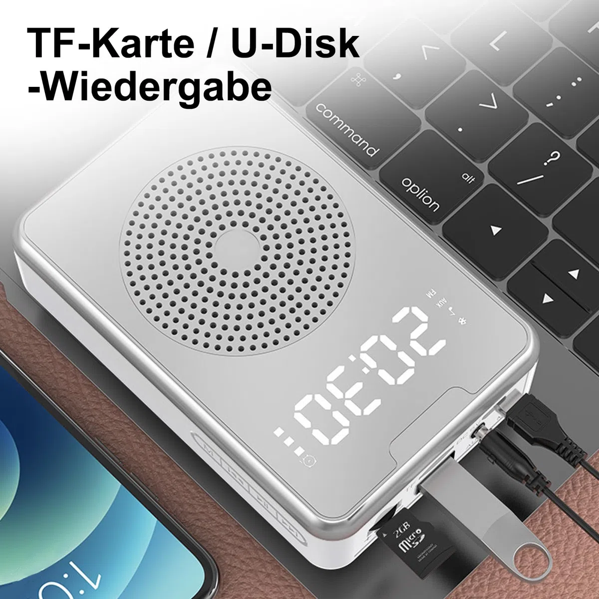 Amplificador de voz con micrófono inalámbrico, 4500 mAh, amplificador de voz portátil con función de grabación, altavoz recargable con espejo, reloj, cintura para profesores, entrenadores y guías