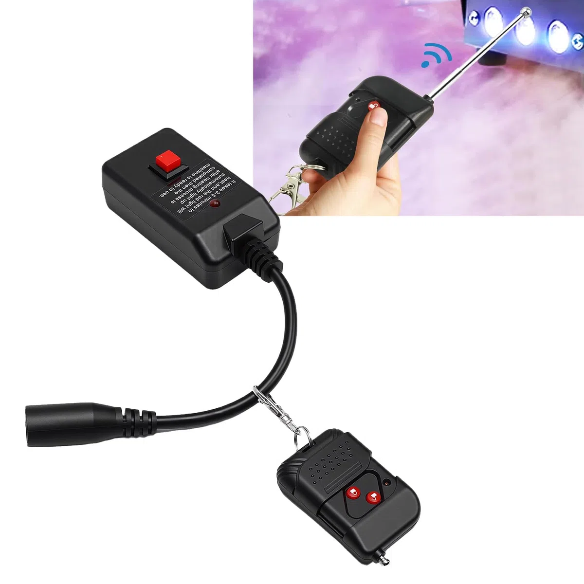 Tonysa Mando a Distancia para Máquina de Humo, Receptor Inalámbrico XLR de 3 Pines con Dos Botones y Frecuencia de 315 MHz, para Máquinas de Humo de 400 W, 900 W y 1500, Ideales para