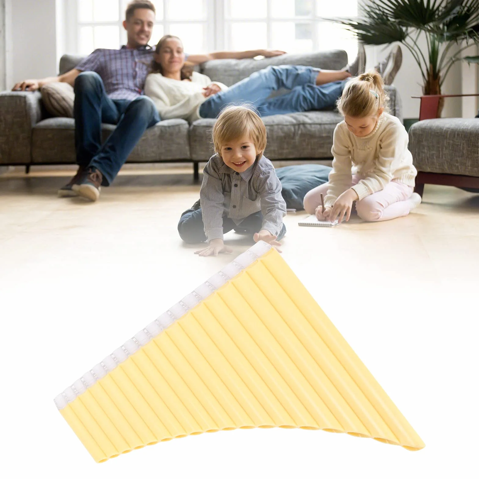 Flauta De Pan De 16 Tubos ,Puede Llevar La Flauta De Pan Donde Quiera Que Desee Flauta De Pan Fácil De Aprender Y Tocar Pruebas Rigurosas Con Material ABS Para Música(amarillo)