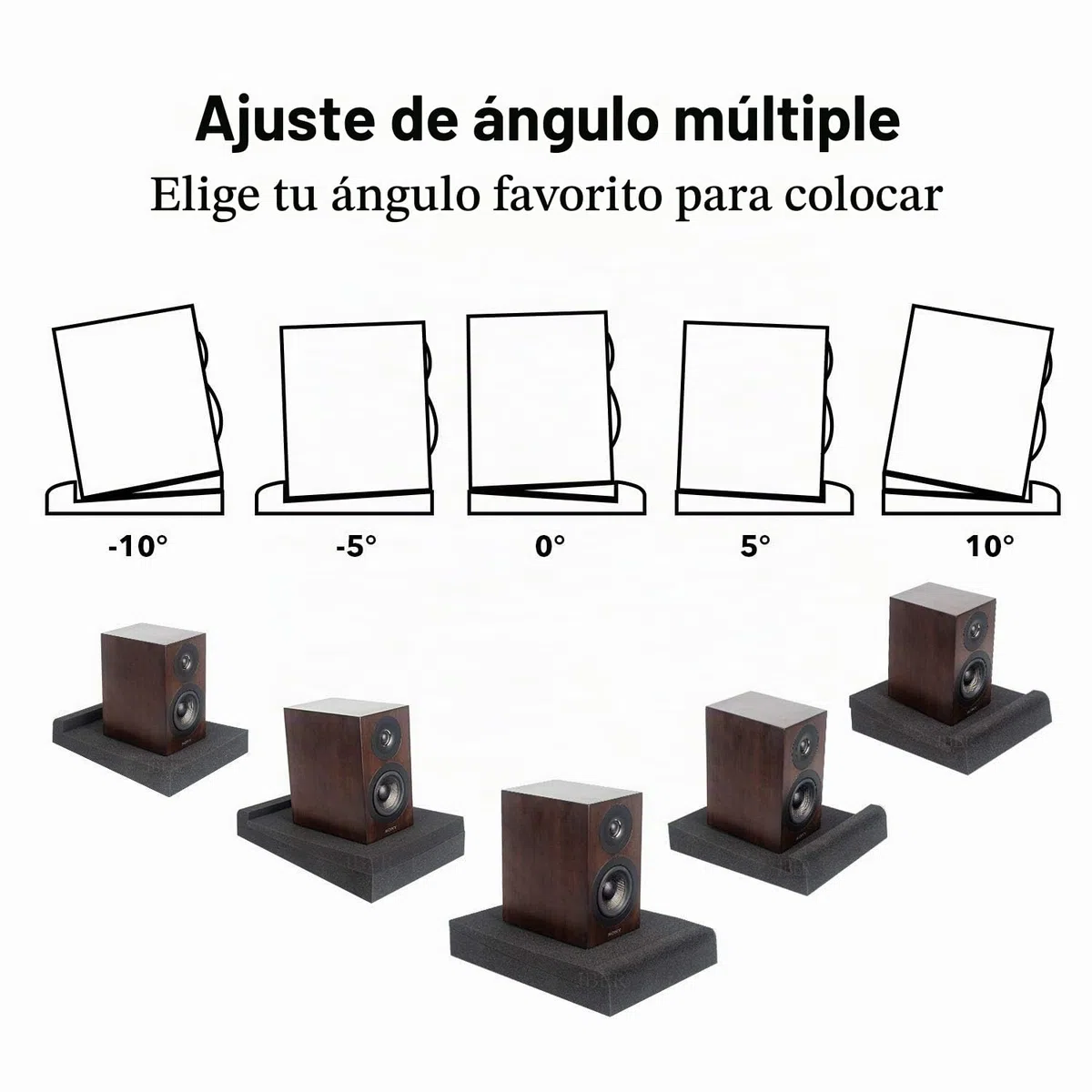 JBER Paquete de 2 almohadillas de aislamiento acústico, almohadillas de espuma de aislamiento de altavoces para monitor de estudio, espuma acústica de alta densidad adecuada para altavoces de 5