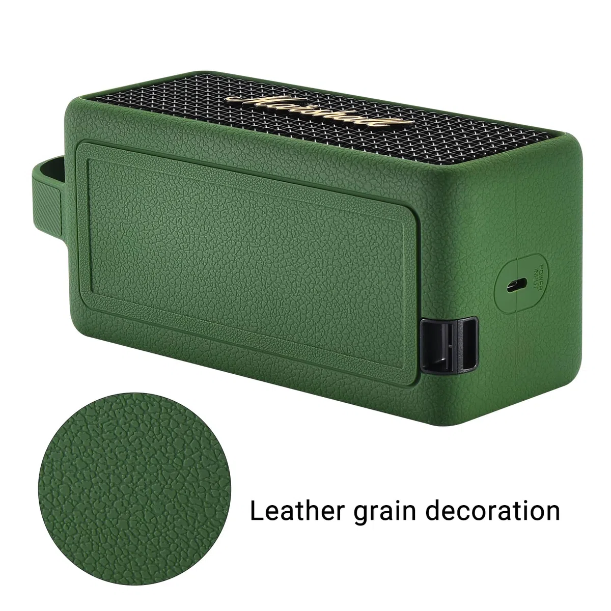 Funda de Silicona para Marshall Emberton III Altavoces Bluetooth portátiles,Emberton 3rd Estuche de Viaje Portátil Protector Bolsa de Transporte con Mango(Verde)