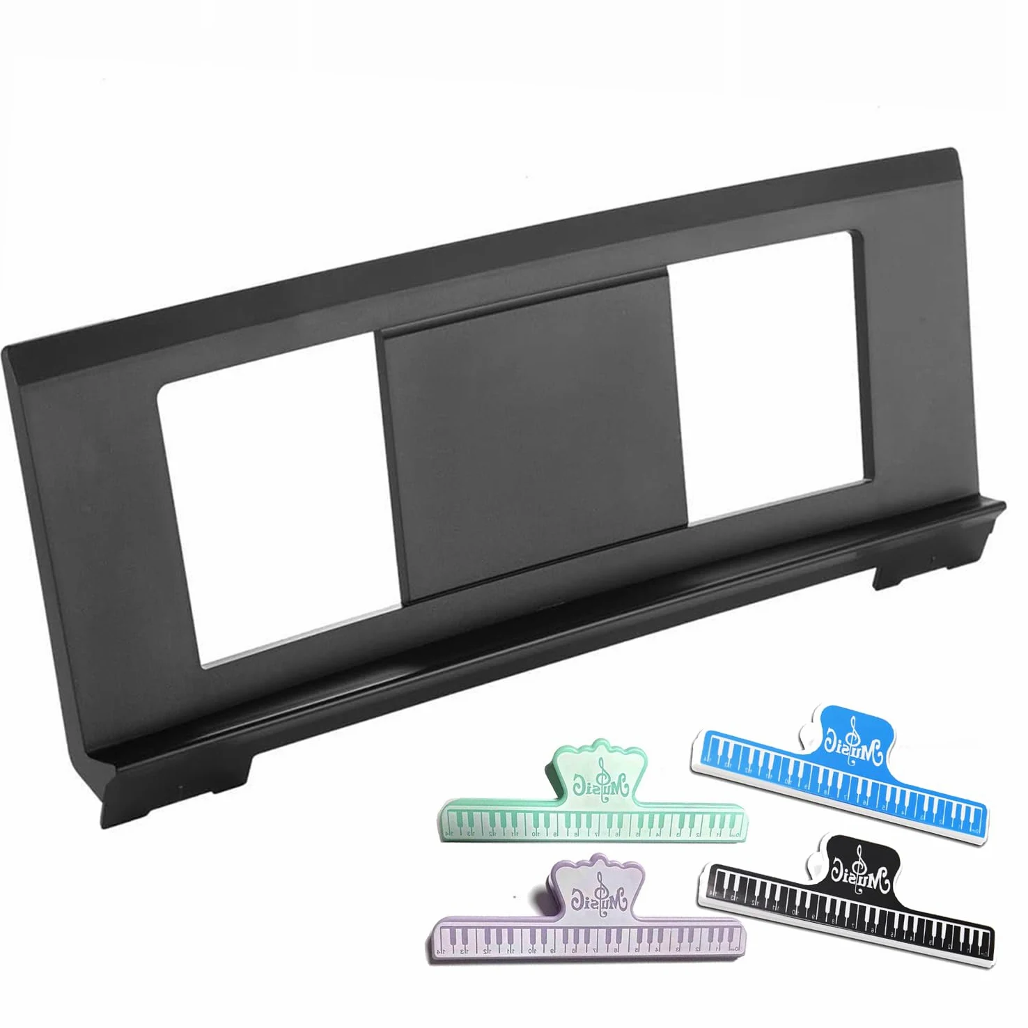 GORBADO-MS-SO-34-FBA - Soporte para partituras de música Yamaha para múltiples modelos de teclado, estable y duradero, soporte de partituras para teclado con 3 clips para libros de música