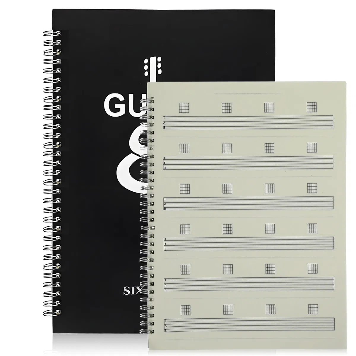 Toyvian Libro Guitarra Portátil Diseño de Espiral, Cuaderno Partituras en Papel Resistente, Ligero y Negro Adecuado para Principiantes Llevar en Bolsa de Guitarra