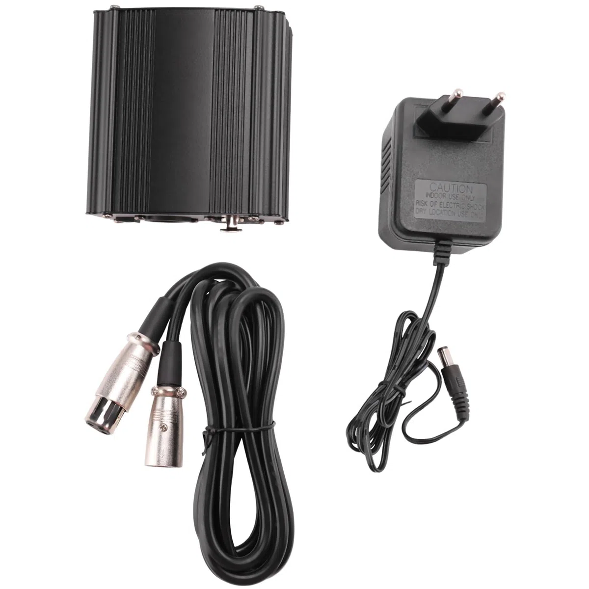 Para Fuente de MicróFono 48V Phantom Power Bm 800 con Adaptador Cable de Audio XLR para Cualquier Equipo de GrabacióN de MúSica Enchufe de la UE