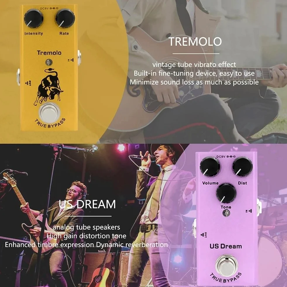 Pedal de Efectos para Guitarra Eléctrica, Minichorus Analógico, Pedales para Bajo, Chorus Analógico