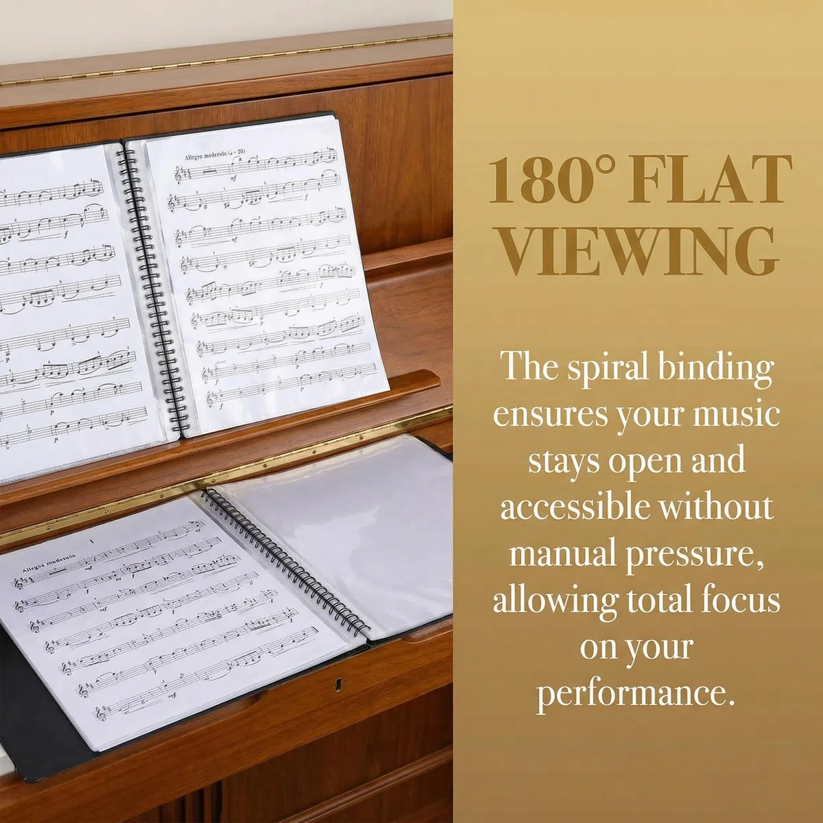 A4 Carpeta para Partituras de Piano y Guitarra 50 Fundas/100 Páginas Carpeta de Archivos de Música Carpetas de Plástico con Pestañas para Casa o Conservatorio + 10 Pinzas con Forma De Nota Musical
