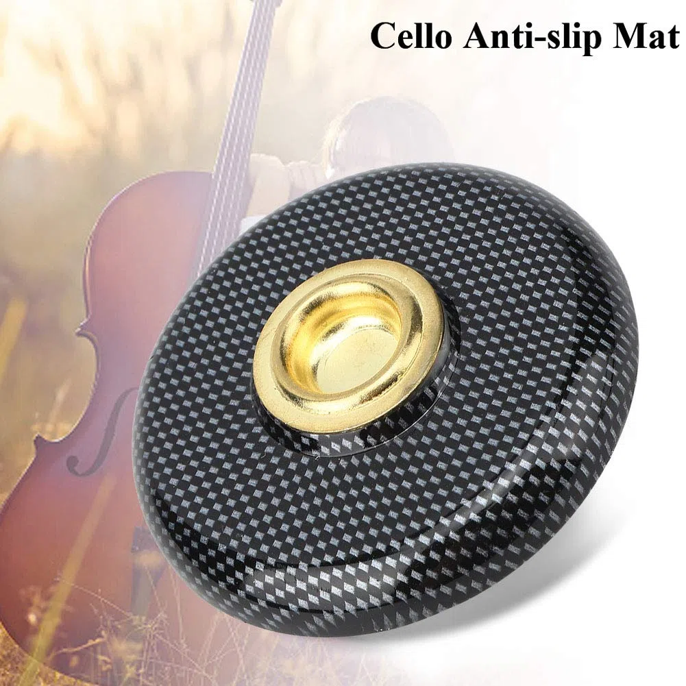 Joyzan Alfombrilla Violonchelo, Cello Endpin Stopper Pad Mat Spike Holder Floor Protector Piso Antideslizante Metálico Suelo Almohadilla Instrumento Cuerda Estera Violoncello Anclaje Anillo Redondo