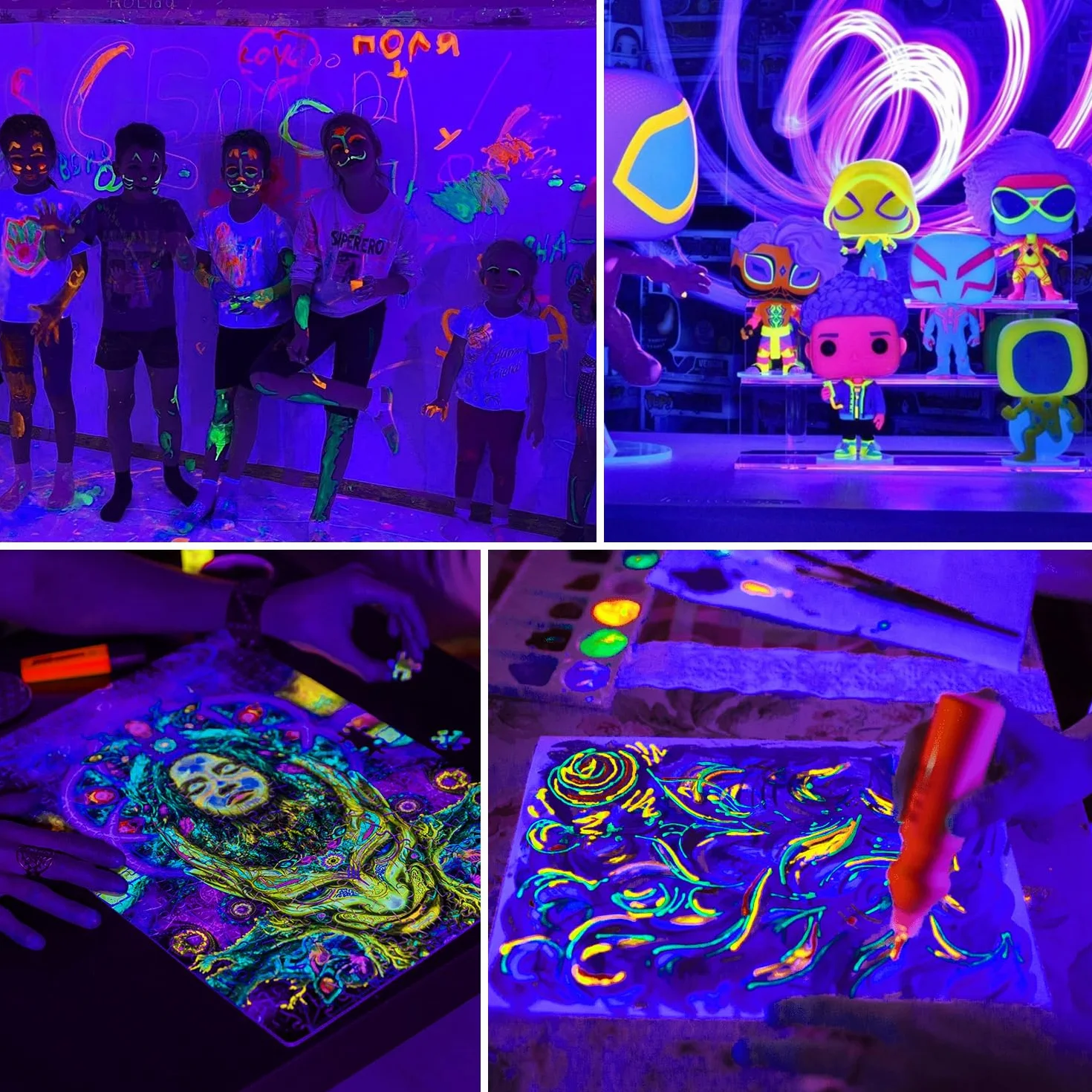 Luz Ultravioleta 10W USB Paquete de 2, 50 LEDs Luz UV Negra UV de 31 cm 395nm Portátil, Lámpara de Luces Negra, para Discoteca, Fiesta Neon, Decoración de Halloween