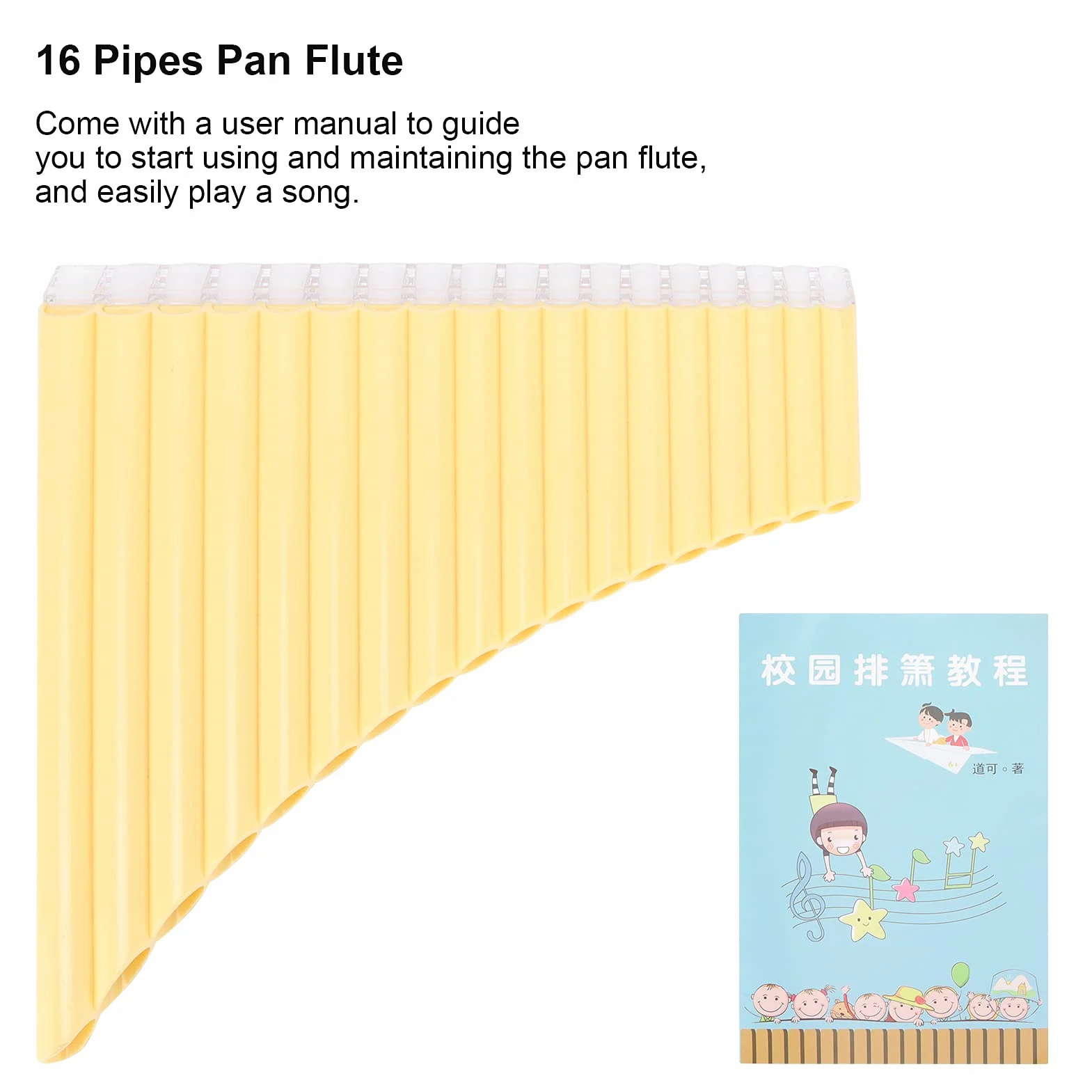 Flauta De Pan De 16 Tubos ,Puede Llevar La Flauta De Pan Donde Quiera Que Desee Flauta De Pan Fácil De Aprender Y Tocar Pruebas Rigurosas Con Material ABS Para Música(amarillo)