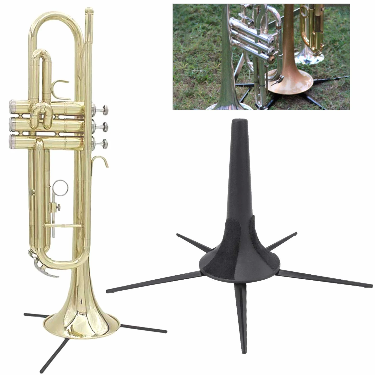 Soporte de Trompeta ABS + Aleación de Zinc, Soporte Plegable