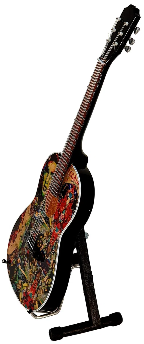 MINIATURA GUITARRA ACUSTICA ELVIS PRESLEY MGT-7832 MADERA REGALO MUSICAL ESCALA 1:4 ROCKMUSIC