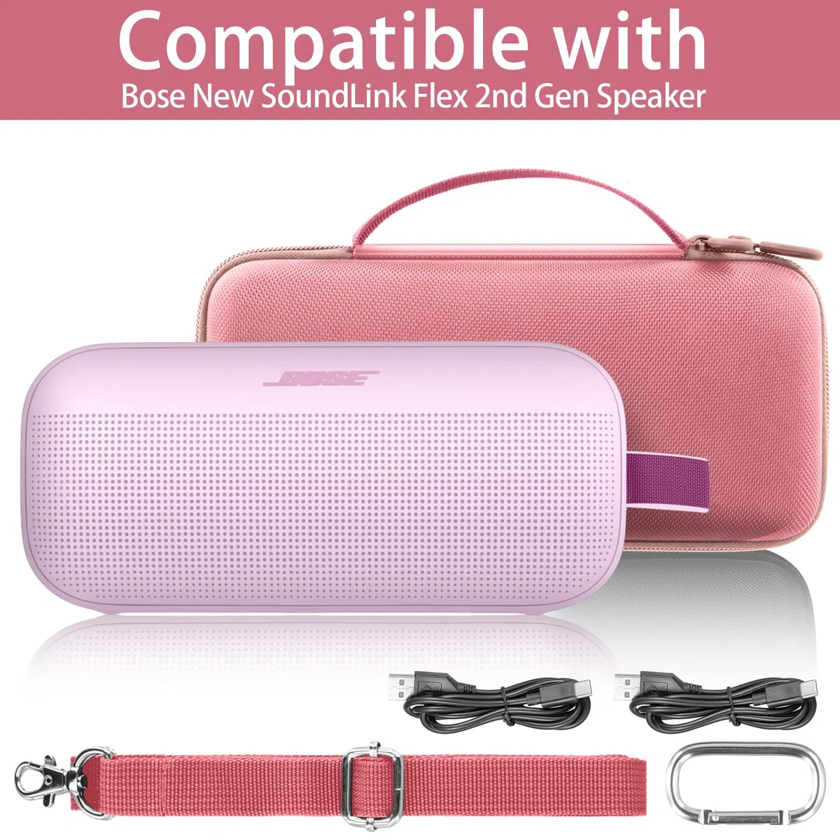 co2CREA Duro Viajar Caja Estuche Funda para Altavoz Bluetooth Bose SoundLink Flex (2nd Gen) / Flex portátil（Funda Solo,Case Only）
