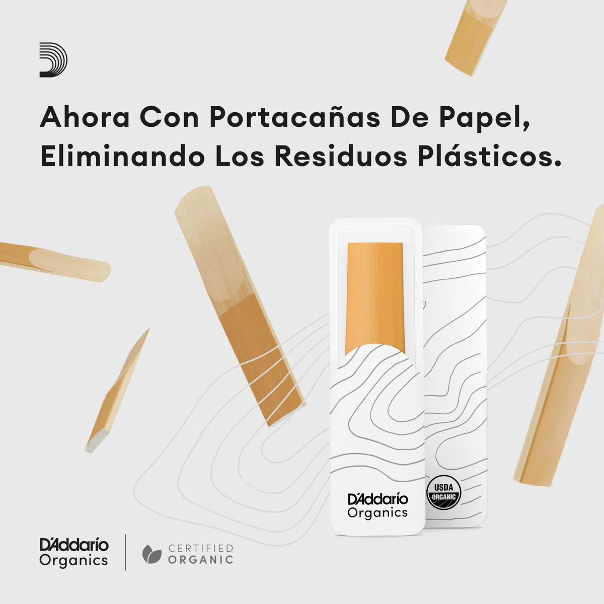 Cañas D'Addario Rico para saxofón barítono, fuerza 2.5, paquete de 3