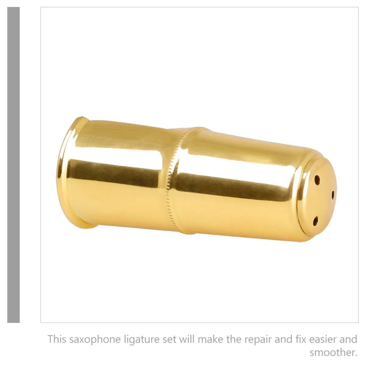 Toddmomy Abrazadera Metálica Patrón para Saxofón Tenor, Ligadura Ajustable de Doble Tornillo, Tapa Protectora Resistente, Accesorios para Saxofón de Viento y Madera, Uso Profesional
