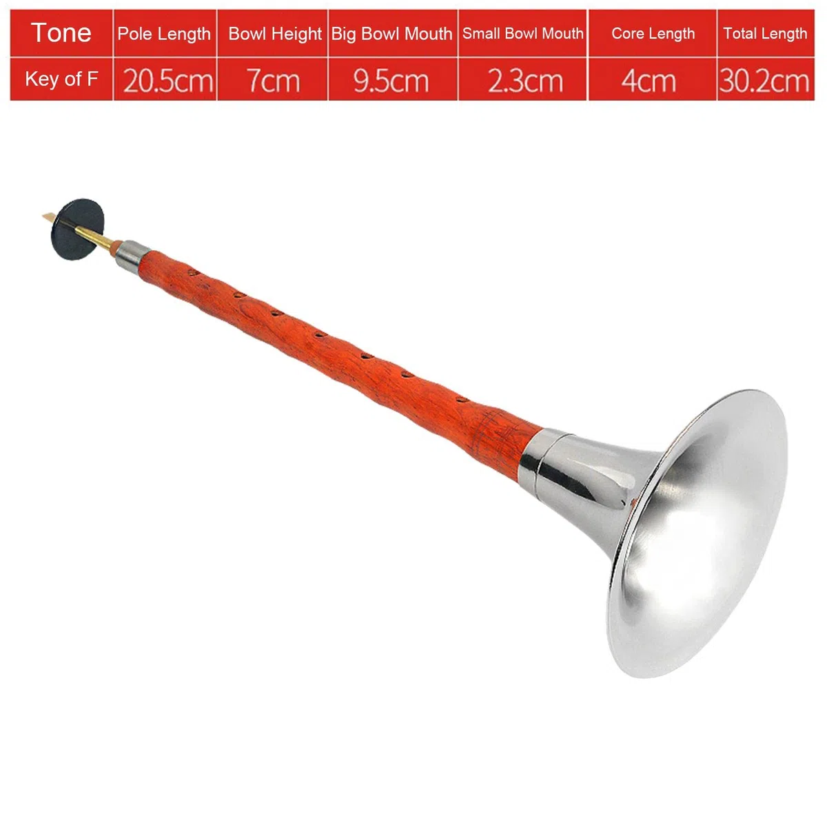 Luckxing Instrumento Chino Suona - Instrumento Viento folclórico Chino Fuerte Hecho a Mano para niños Adultos Principiantes Estudiantes música - Tono Alto Timbre único Ébano Caoba