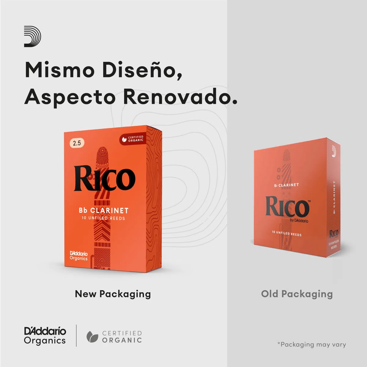 Cañas D'Addario Rico para saxofón barítono, fuerza 2.5, paquete de 3