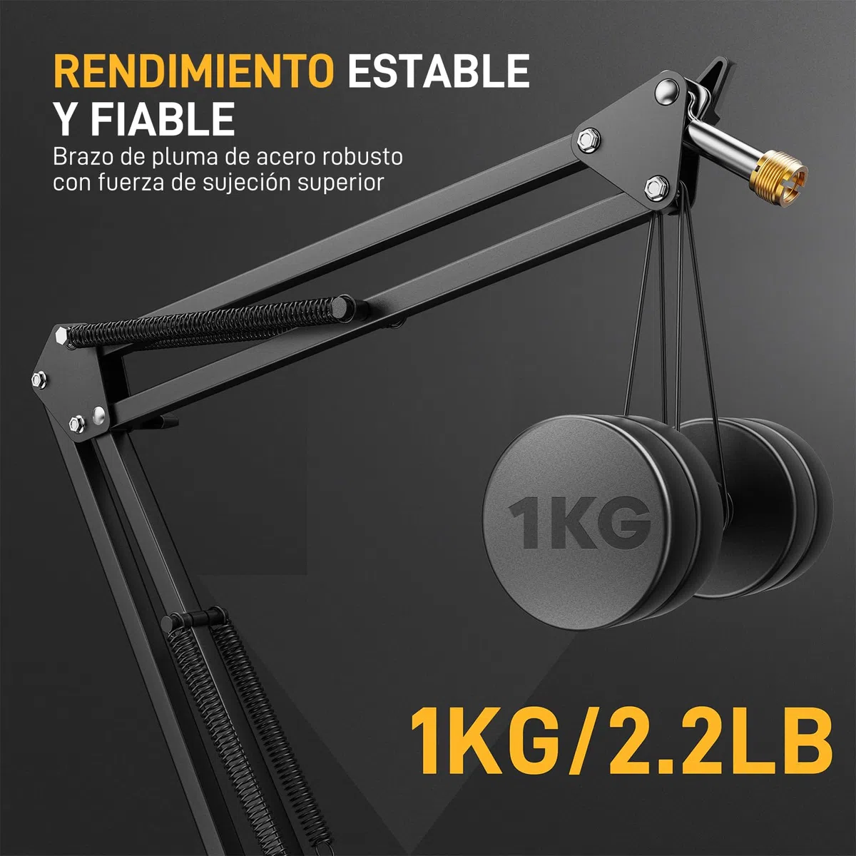 MAONO Brazo Micrófono, Ajustable suspensión micrófono, para podcastin, juegos, streaming y grabaciones, con abrazadera de mesa y adaptador de 3/8" a 5/8", capacidad máxima de carga de 1 kg, negro BA20