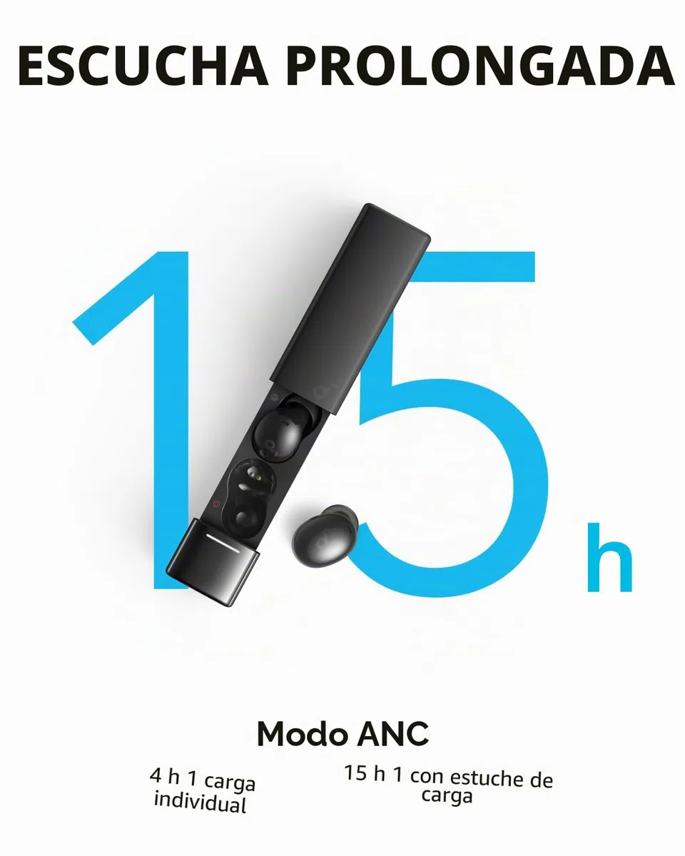 Soundcore A30i de Anker, Auriculares con Cancelación de Ruido, Diseño Elegante en Forma de Lápiz Labial, Diminutos, Ligeros y Cómodos, 24 Horas de Reproducción, IP54, Inalámbricos, Bluetooth 5.4