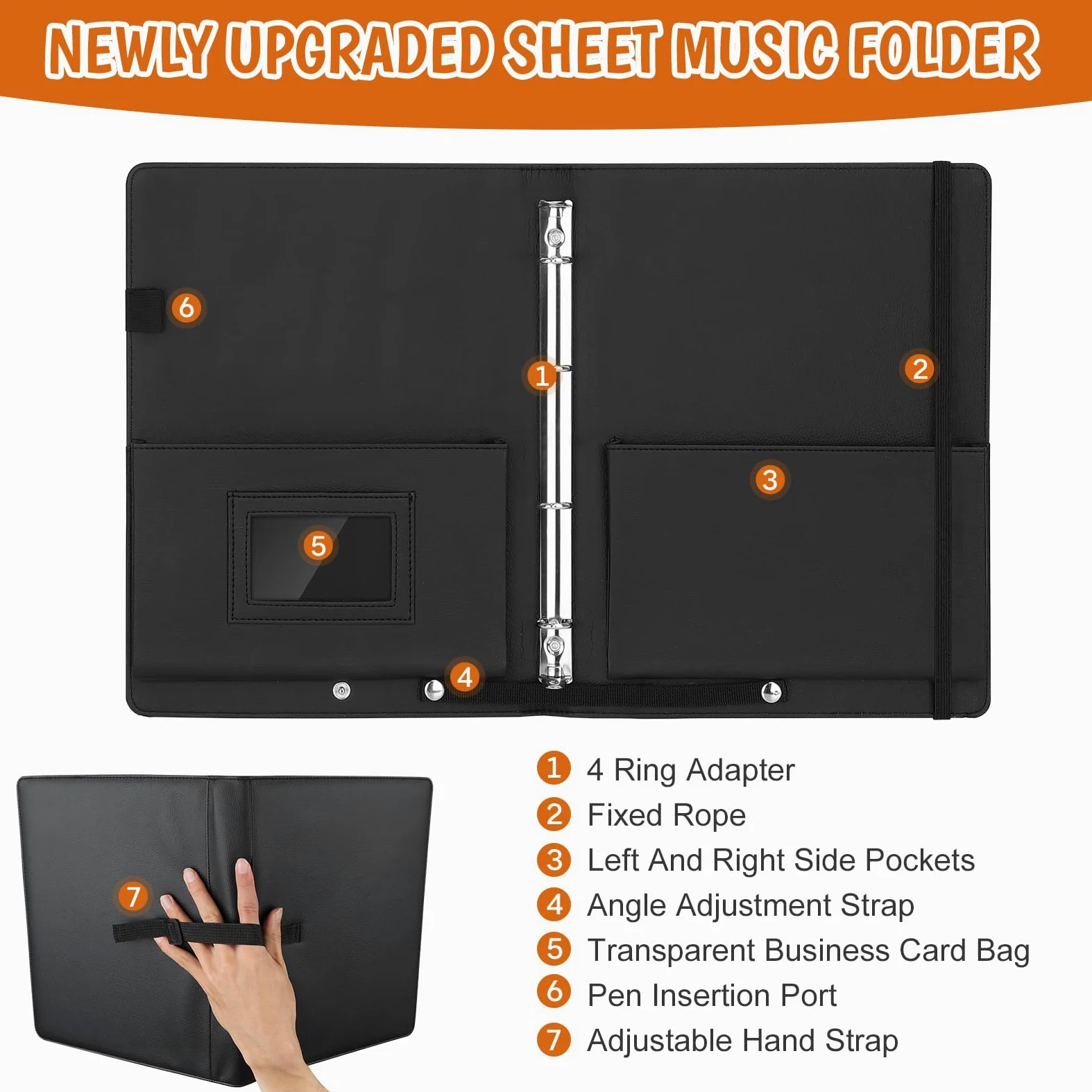 AOBOPLE Carpeta para Partituras A4 de 220 Páginas para Partituras de Música,Carpeta Musica A4 de 4 Anillos para Partituras de Instrumentistas y Músicos