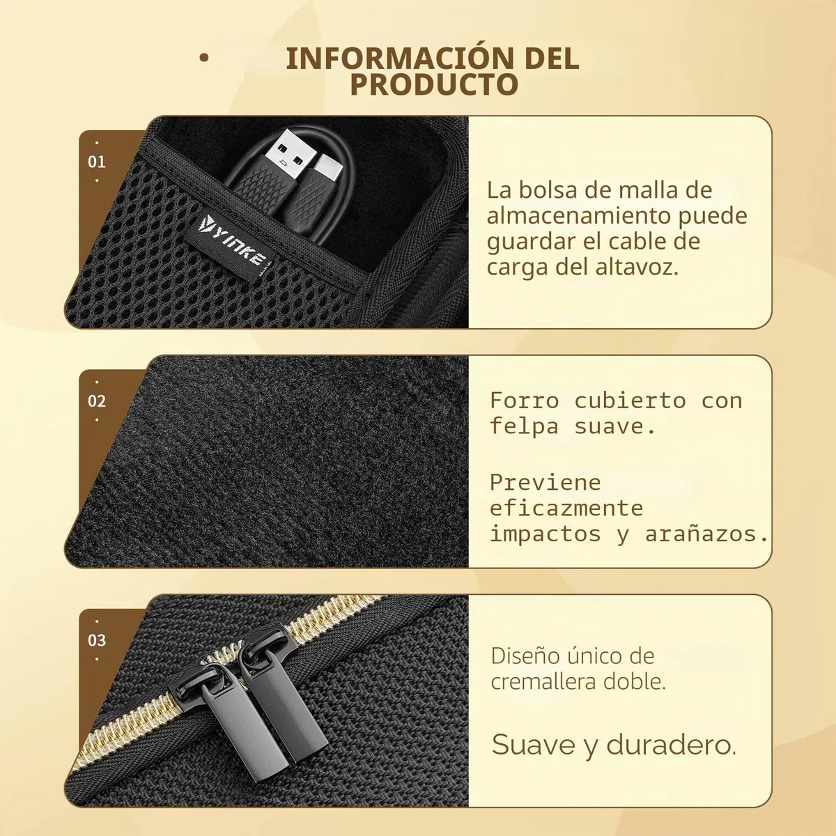 Yinke Marshall Emberton - Funda para altavoz portátil, color negro