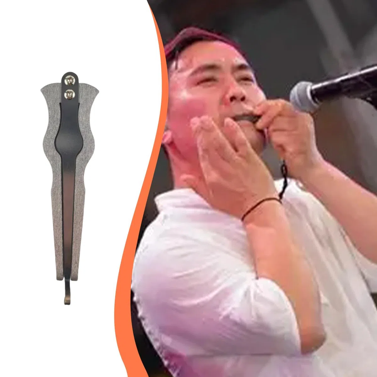 Colcolo Arpa de boca, arpa judía, sonido hermoso, regalo creativo, profesional, fácil de tocar, instrumento musical de música folclórica para adultos y niños, Curva Plateada