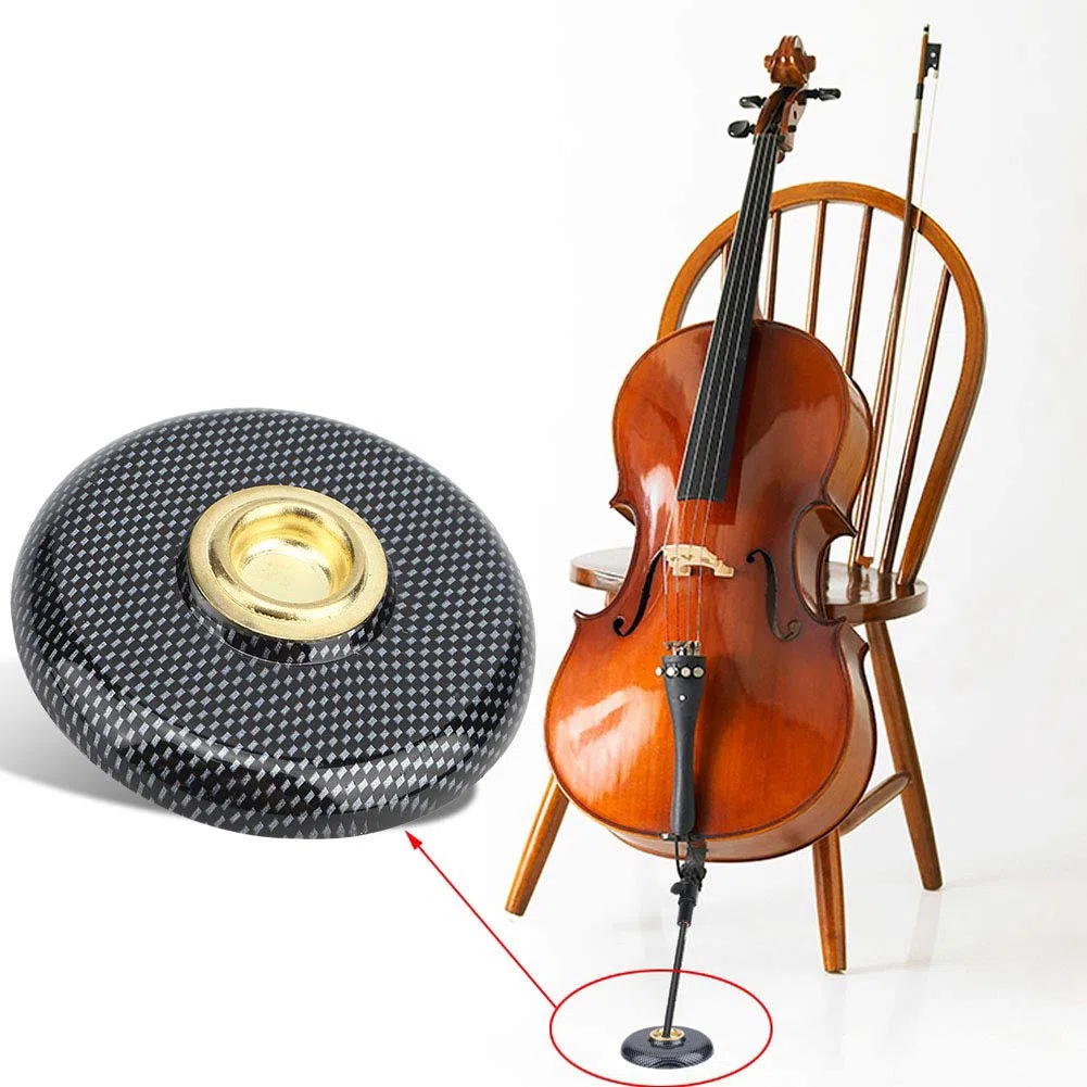 Joyzan Alfombrilla Violonchelo, Cello Endpin Stopper Pad Mat Spike Holder Floor Protector Piso Antideslizante Metálico Suelo Almohadilla Instrumento Cuerda Estera Violoncello Anclaje Anillo Redondo