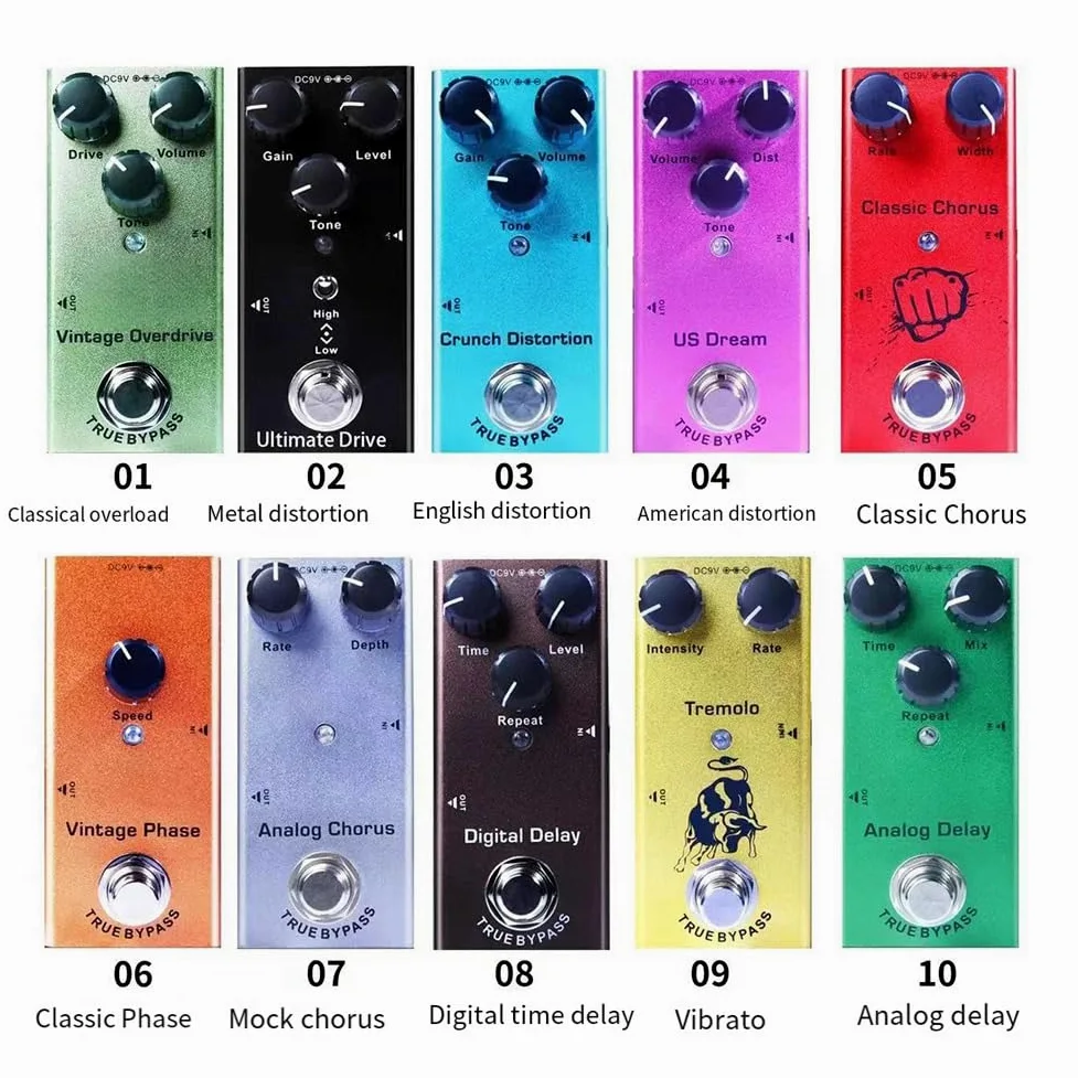 Pedal de Efectos para Guitarra Eléctrica, Minichorus Analógico, Pedales para Bajo, Chorus Analógico