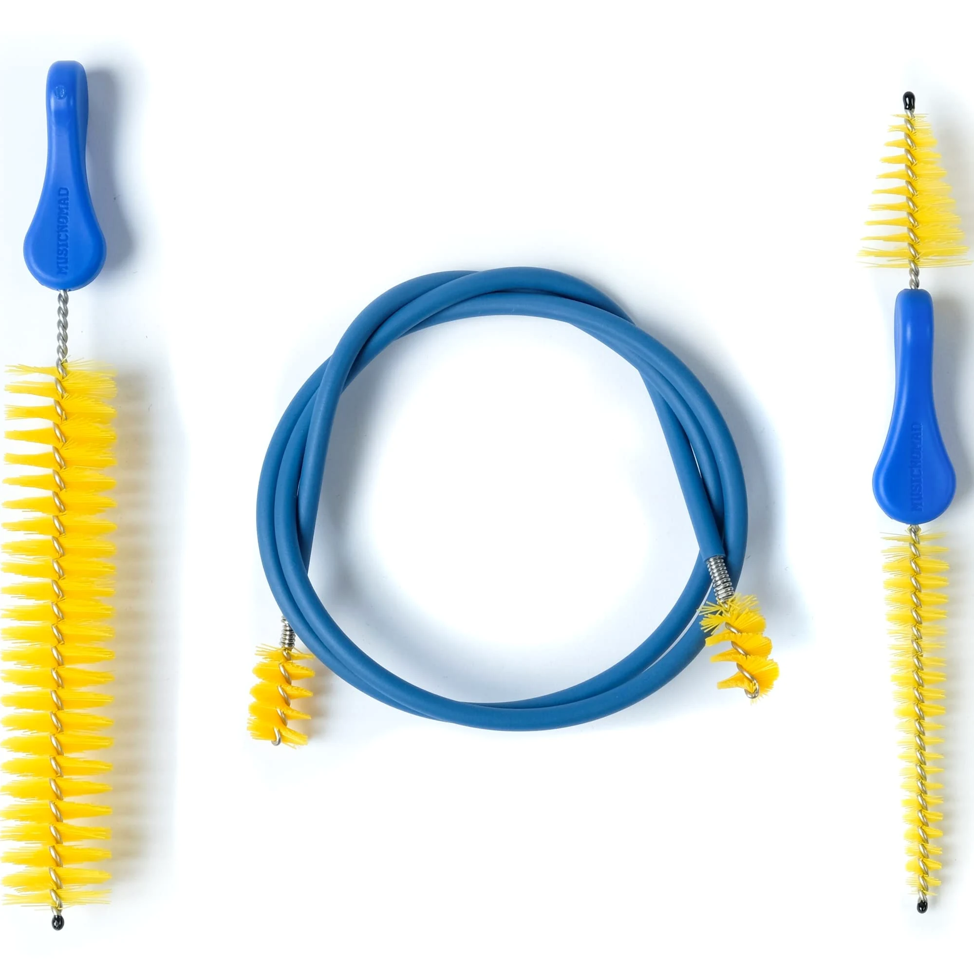 MusicNomad Kit de limpieza de cepillo de trompeta de 3 piezas de alta calidad: boquilla, válvula y cepillo de serpiente con bolsa de almacenamiento (MN765)